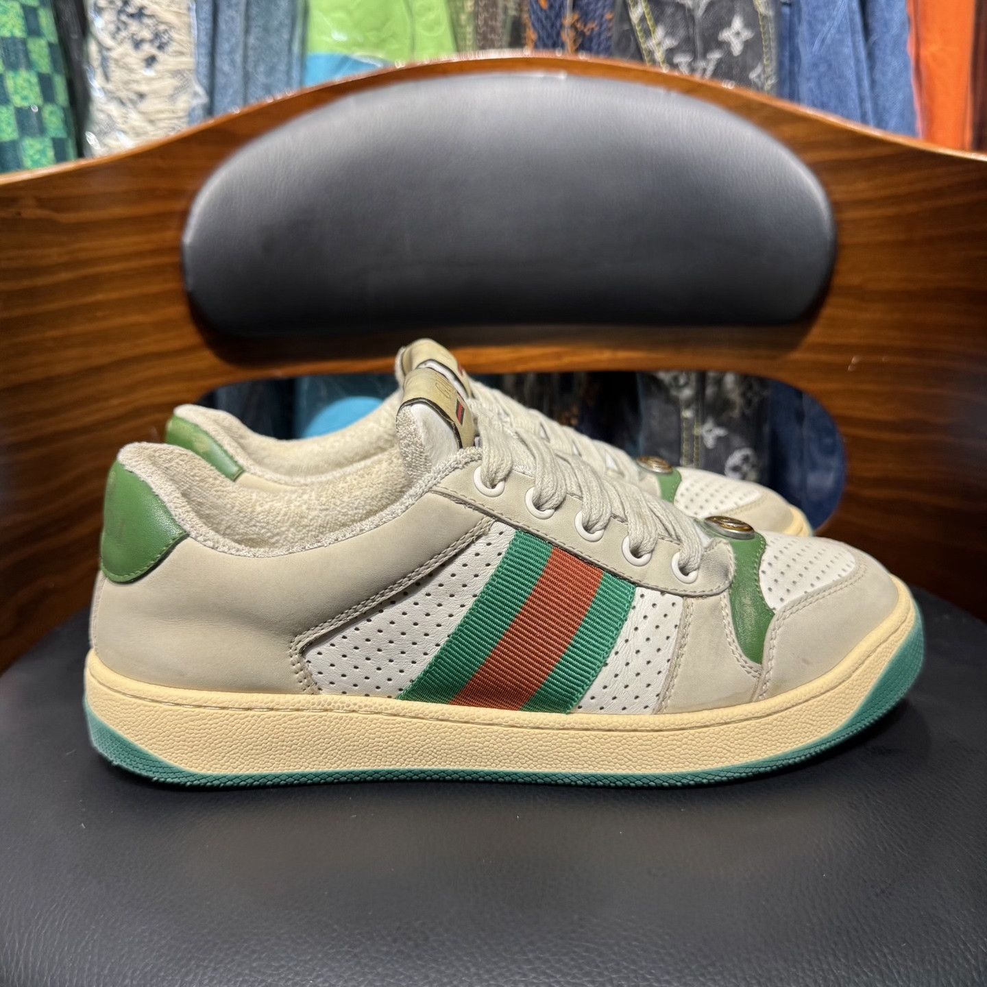 Gucci Gucci GG Enamel Distressed Sneakers Size US 5 / IT 35 - 4 Thumbnail