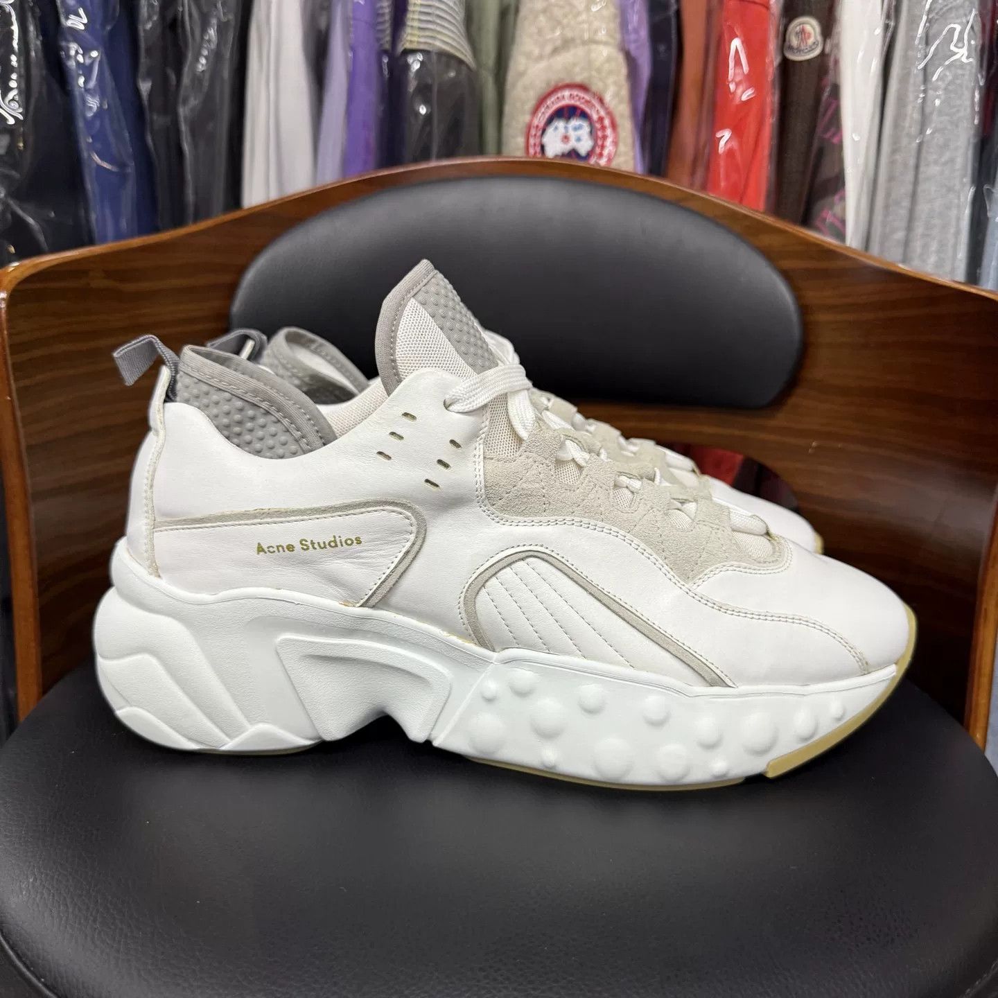Acne Studios Acne Studios White Low-Top Dad Sneakers Size US 10 / EU 43 - 4 Thumbnail