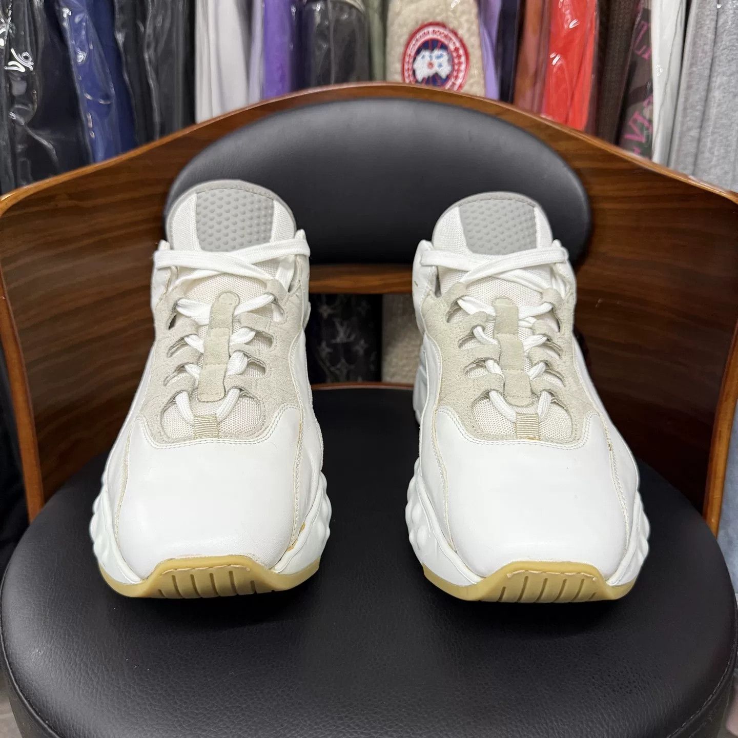 Acne Studios Acne Studios White Low-Top Dad Sneakers Size US 10 / EU 43 - 2 Thumbnail