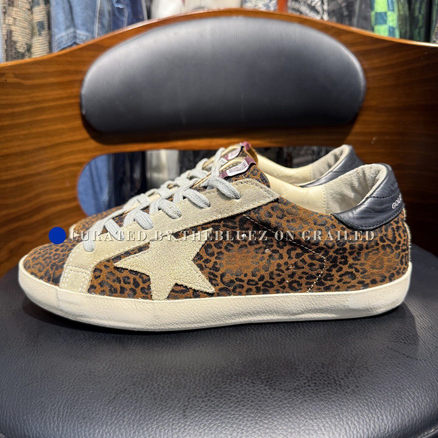 Golden Goose GGDB Leopard Leather Distressed Sneakers Size US 7 / IT 37 - 6 Thumbnail