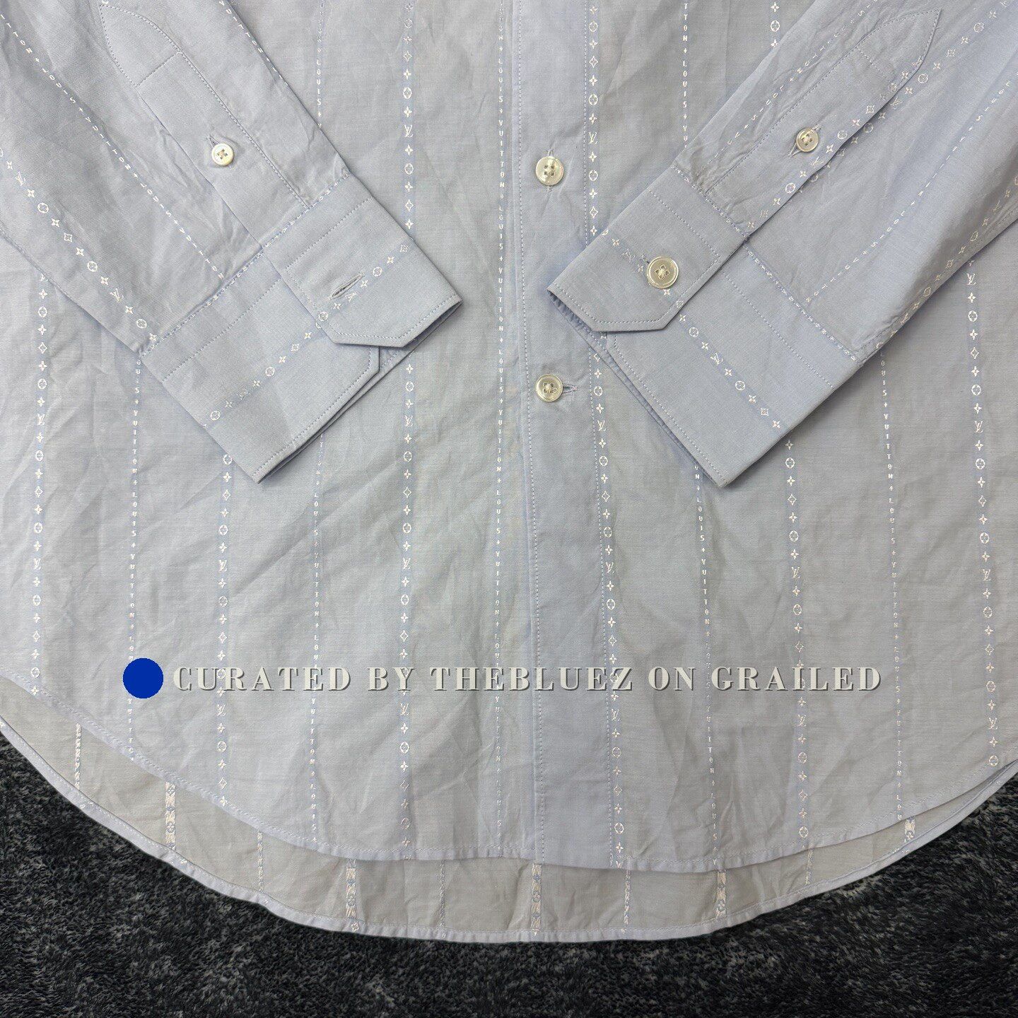 Louis Vuitton LV Light Blue Striped Shirt Size US XXS / EU 40 - 2 Thumbnail