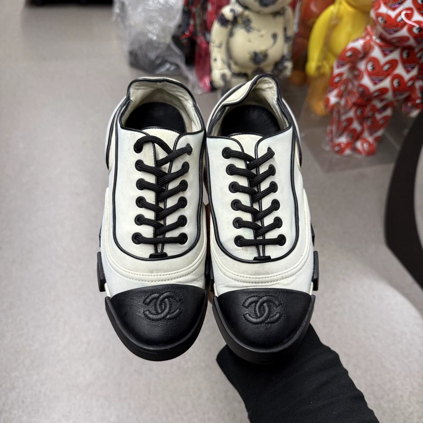 Chanel Chanel Black White Moon Shoes Size US 5.5 / IT 35.5 - 5 Thumbnail