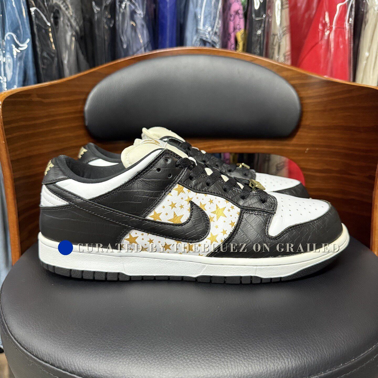 Nike SB Dunk SB Supreme Black White Gold Size US 10 / EU 43 - 4 Thumbnail