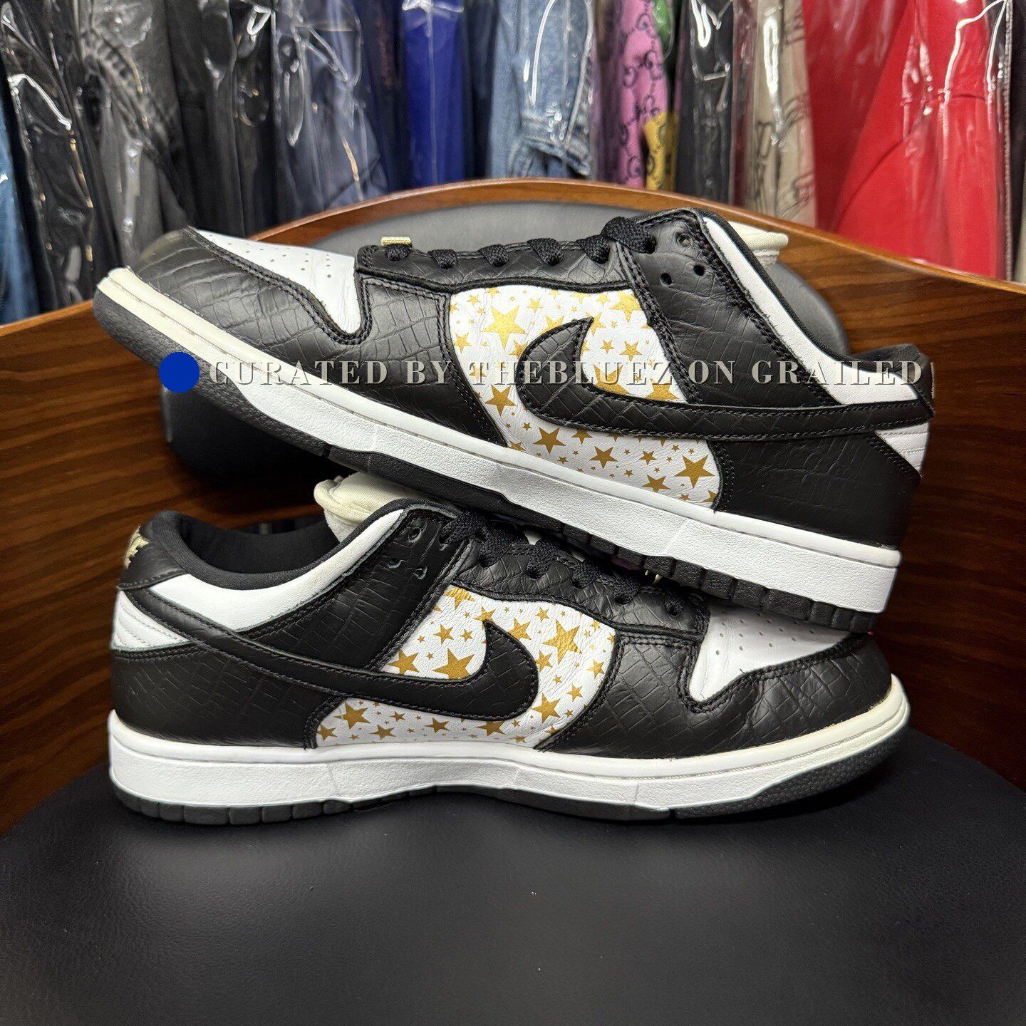 Nike SB Dunk SB Supreme Black White Gold Size US 10 / EU 43 - 7 Thumbnail