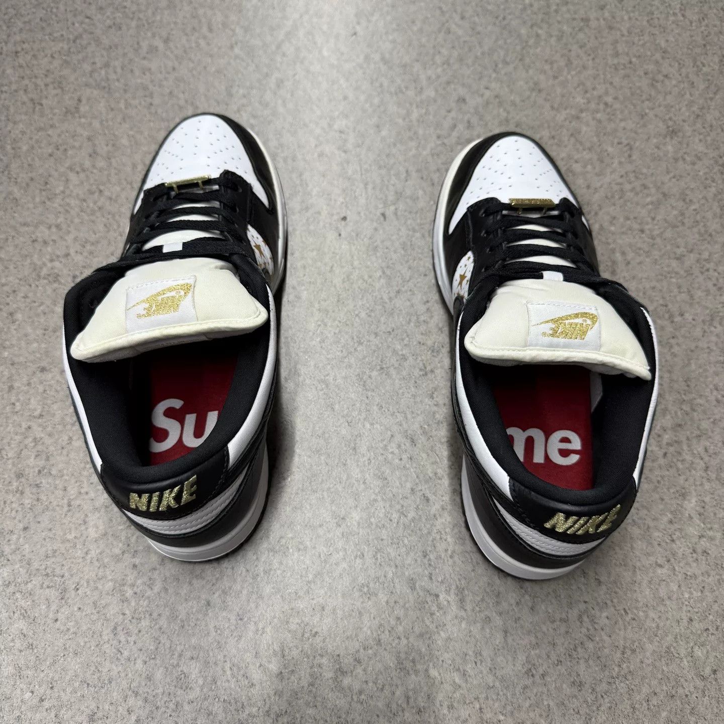 Nike SB Dunk SB Supreme Black White Gold Size US 10 / EU 43 - 8 Thumbnail