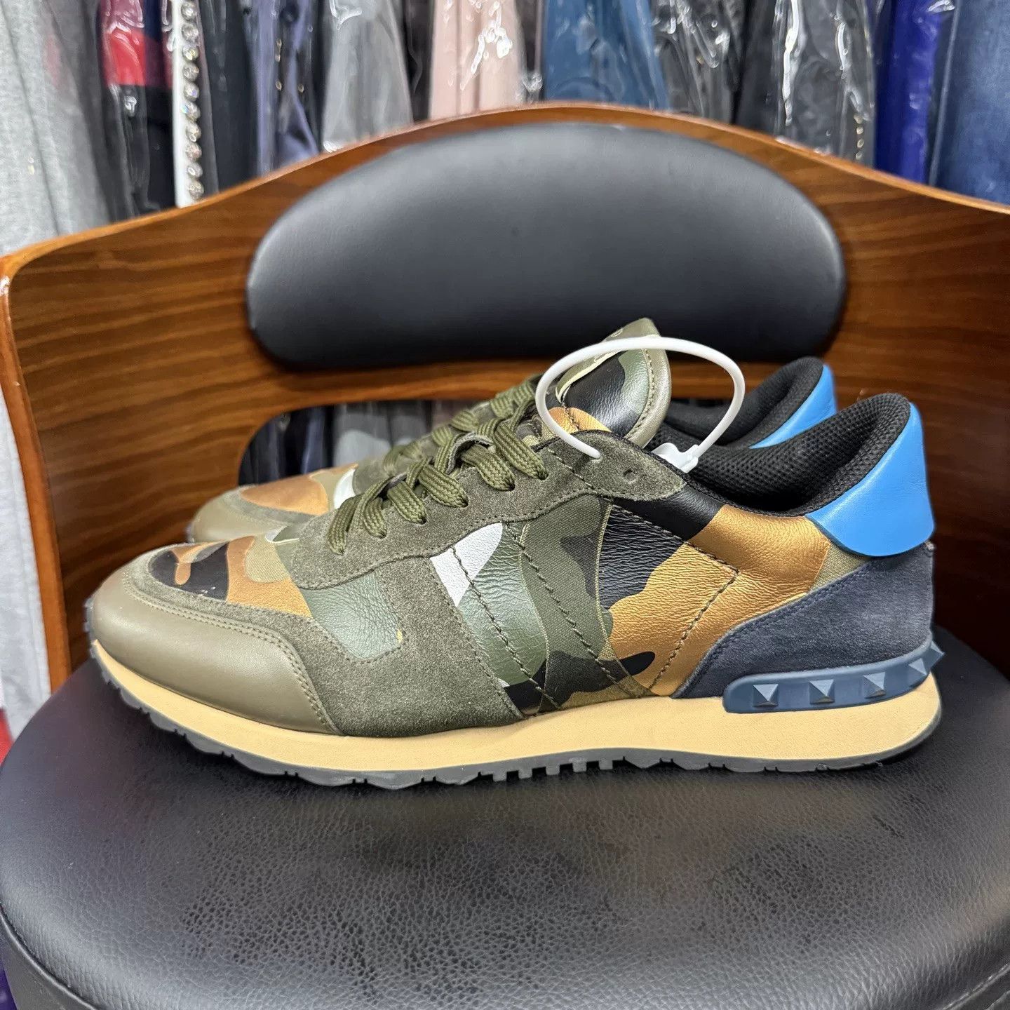 Valentino Valentino Blue-Green Camouflage Sneakers Size US 10 / EU 43 - 6 Thumbnail