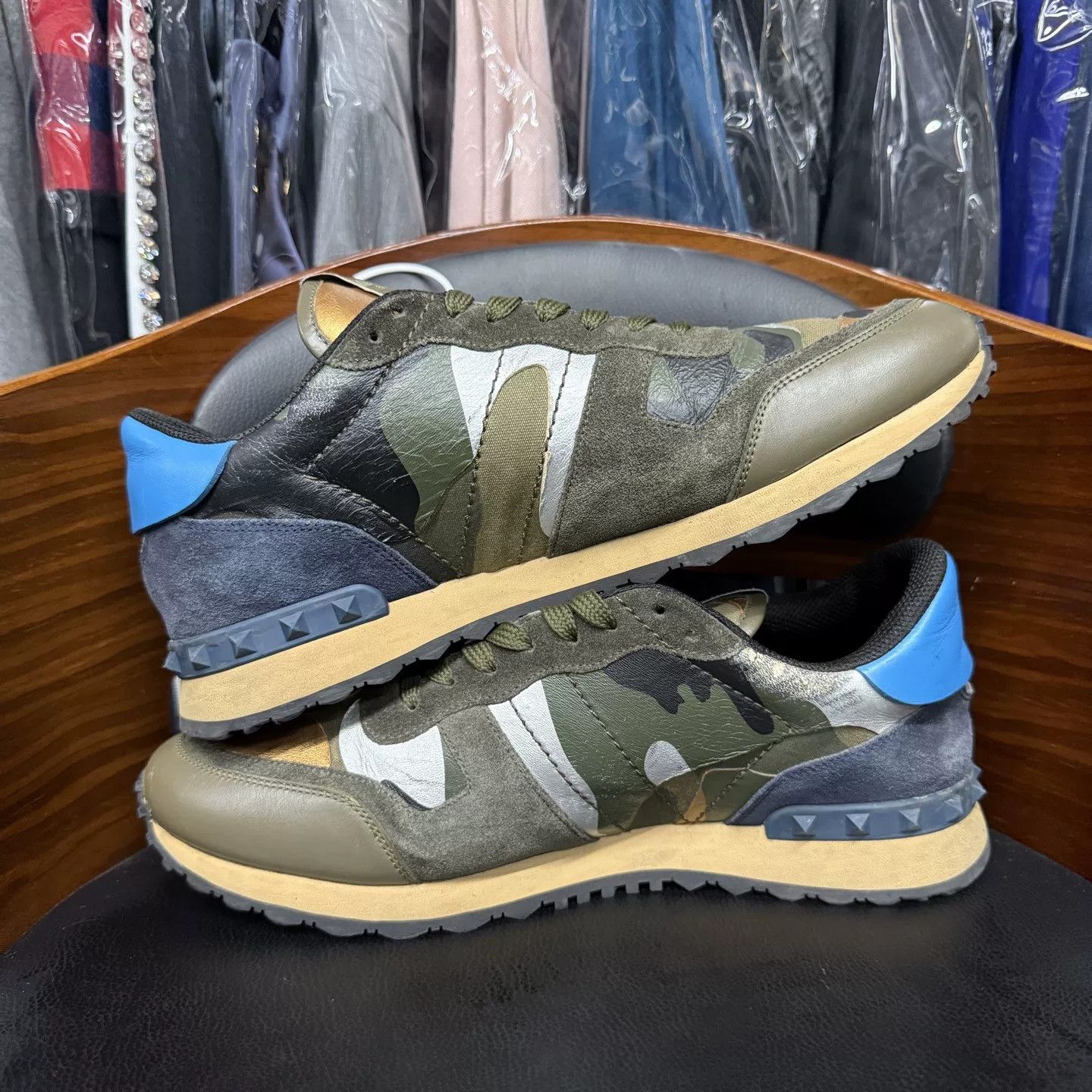 Valentino Valentino Blue-Green Camouflage Sneakers Size US 10 / EU 43 - 7 Thumbnail