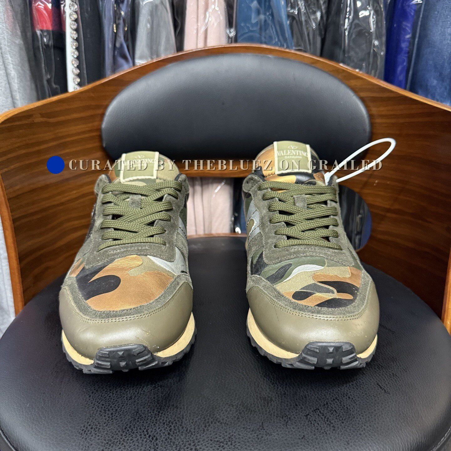 Valentino Valentino Blue-Green Camouflage Sneakers Size US 10 / EU 43 - 2 Thumbnail