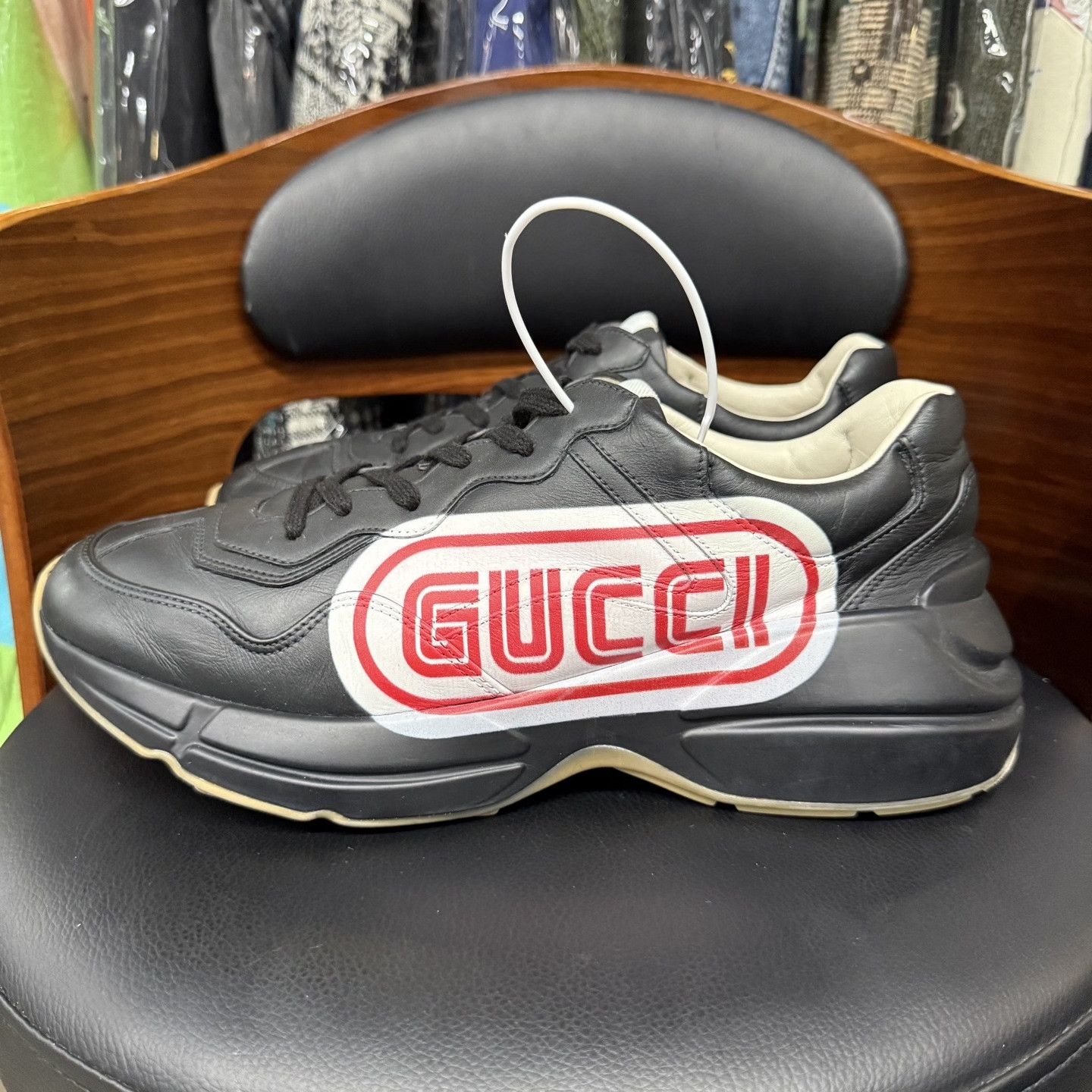 Gucci Gucci Black Red Rubber Sole Dad Shoes Size US 10 / EU 43 - 2 Thumbnail