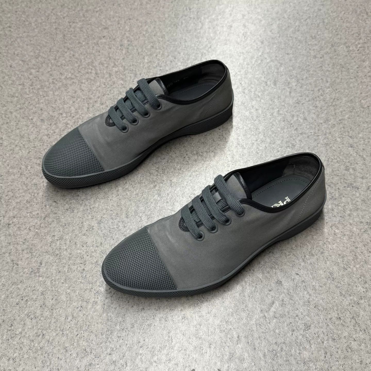 Prada Prada Gray Canvas Leather Casual Shoes Size US 9.5 / EU 42-43 - 5 Thumbnail
