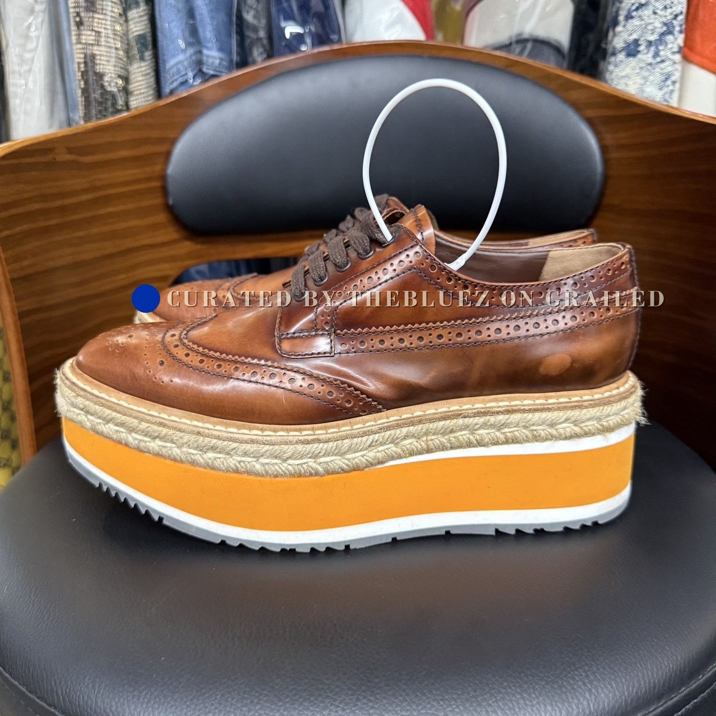 Prada Prada Brogue Carved Platform Shoes Size US 6.5 / IT 36.5 - 6 Thumbnail