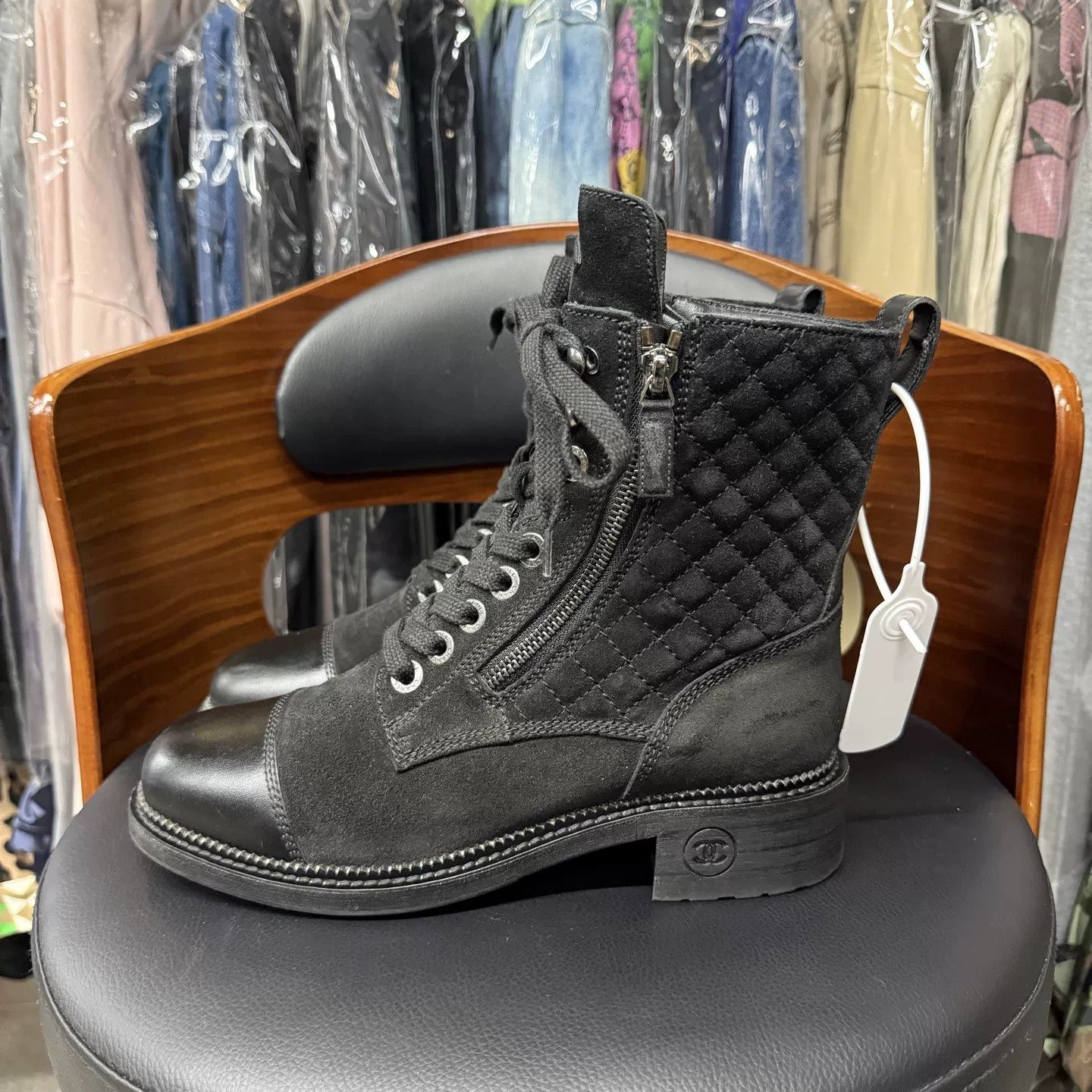 Chanel Chanel Calfskin Black Short Boots Size US 6.5 / IT 36.5 - 6 Thumbnail