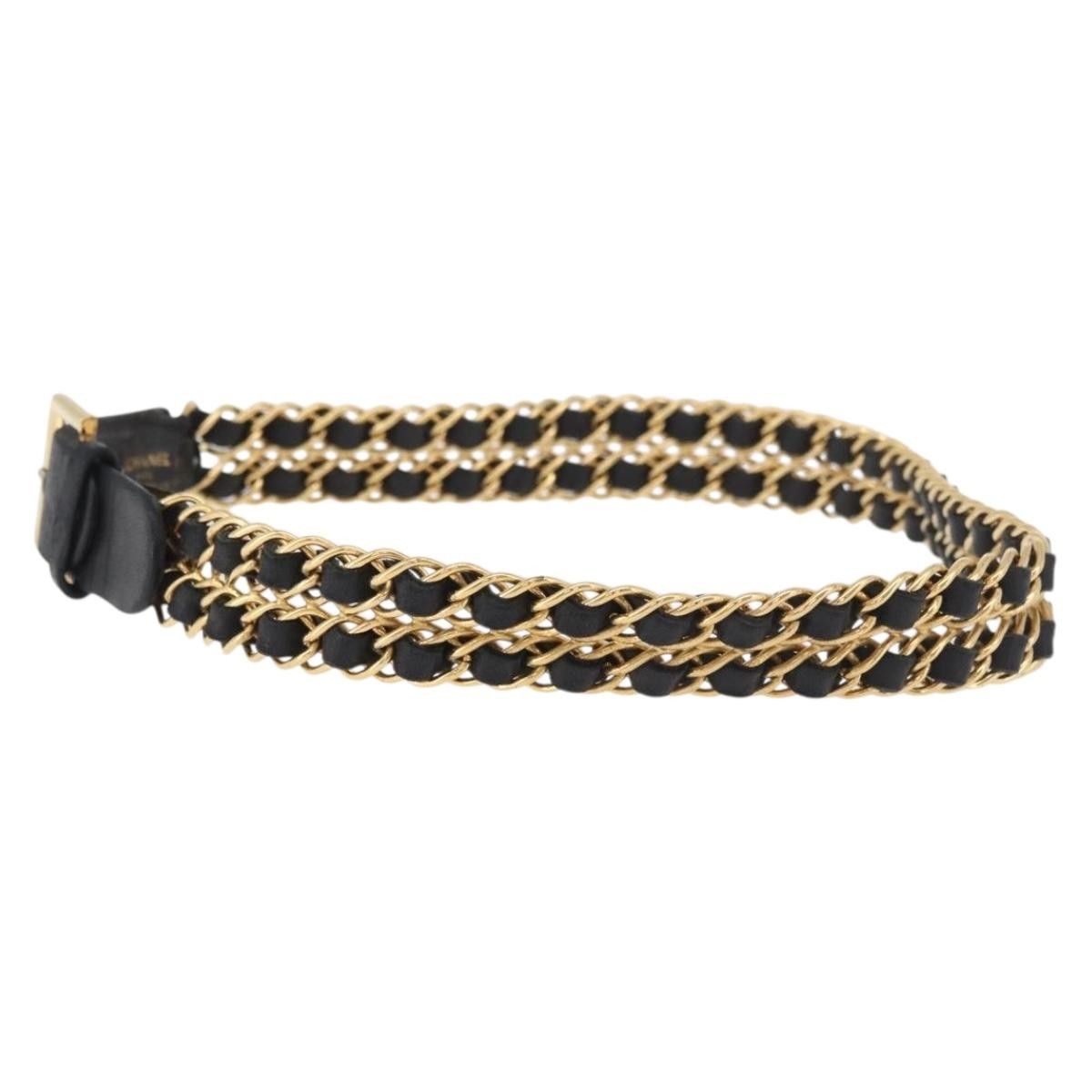 Chanel Chanel Vintage Buckle Chain Belt Leather and Metal Size ONE SIZE - 3 Thumbnail