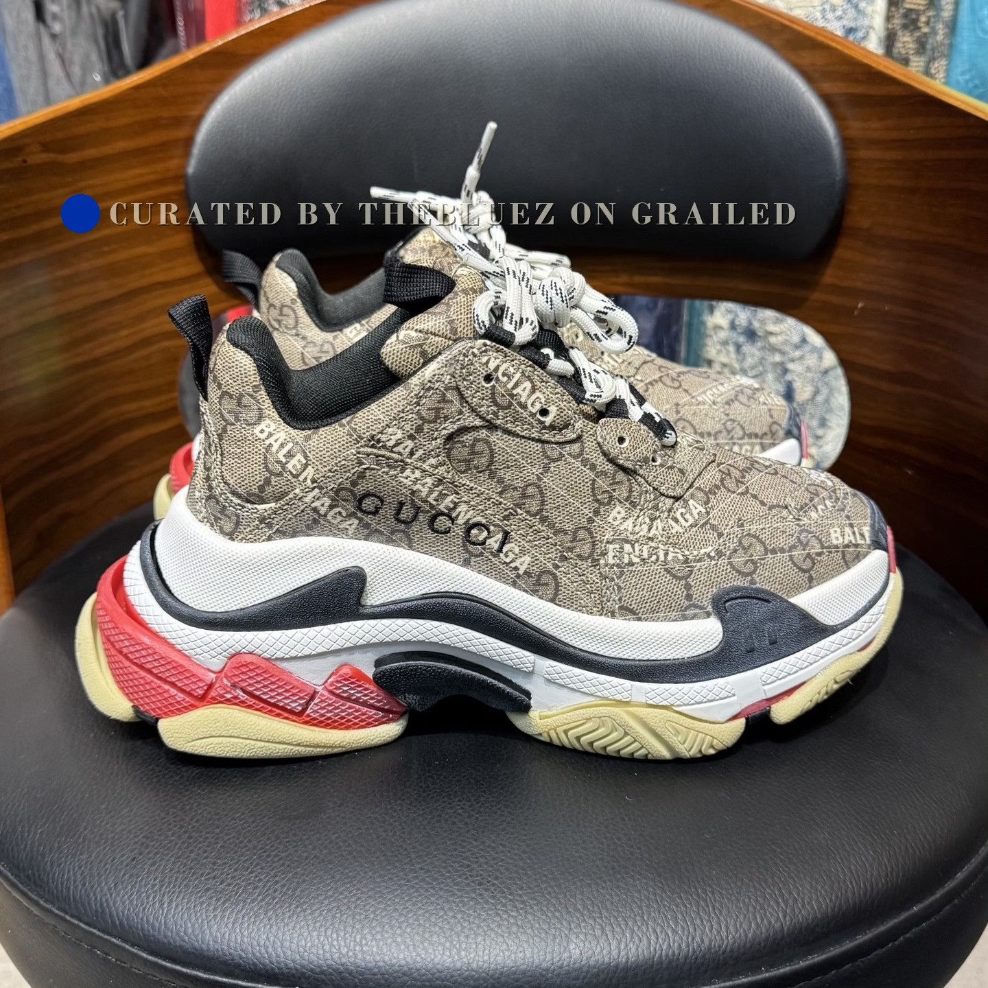 Balenciaga Balenciaga x Gucci Brown Triple S Size US 4 / IT 34 - 4 Thumbnail
