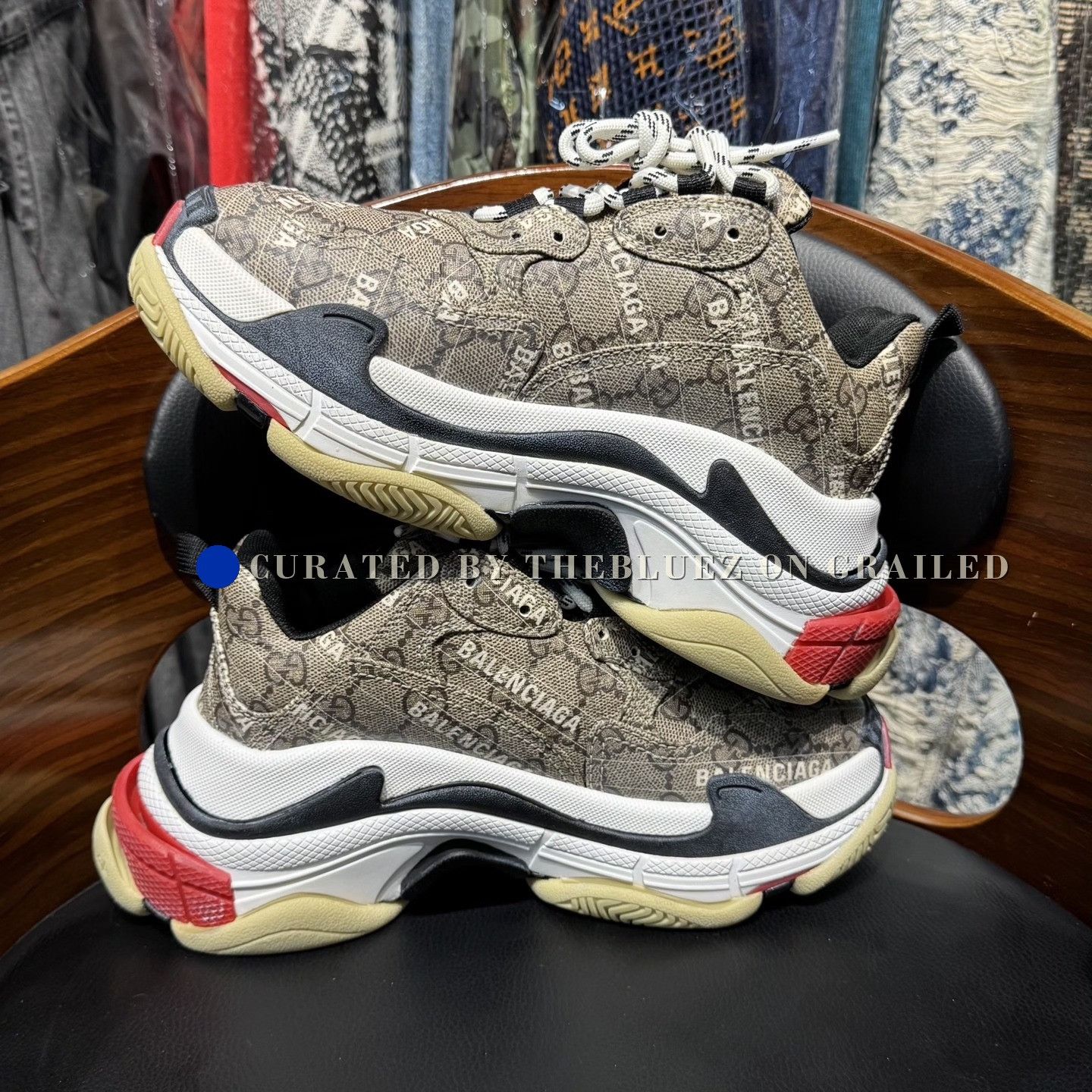 Balenciaga Balenciaga x Gucci Brown Triple S Size US 4 / IT 34 - 7 Thumbnail