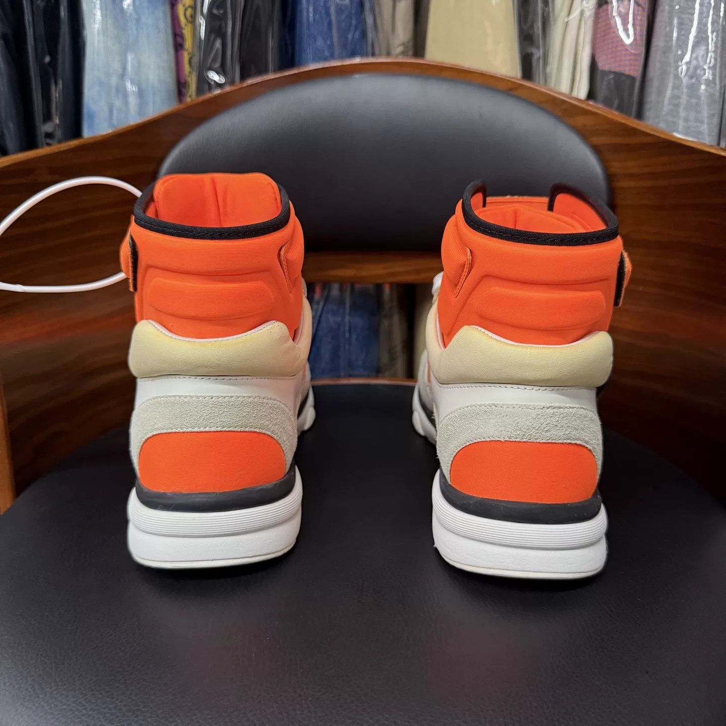 Chanel Chanel White Orange Lace-Up Sneakers Size US 6.5 / IT 36.5 - 3 Thumbnail