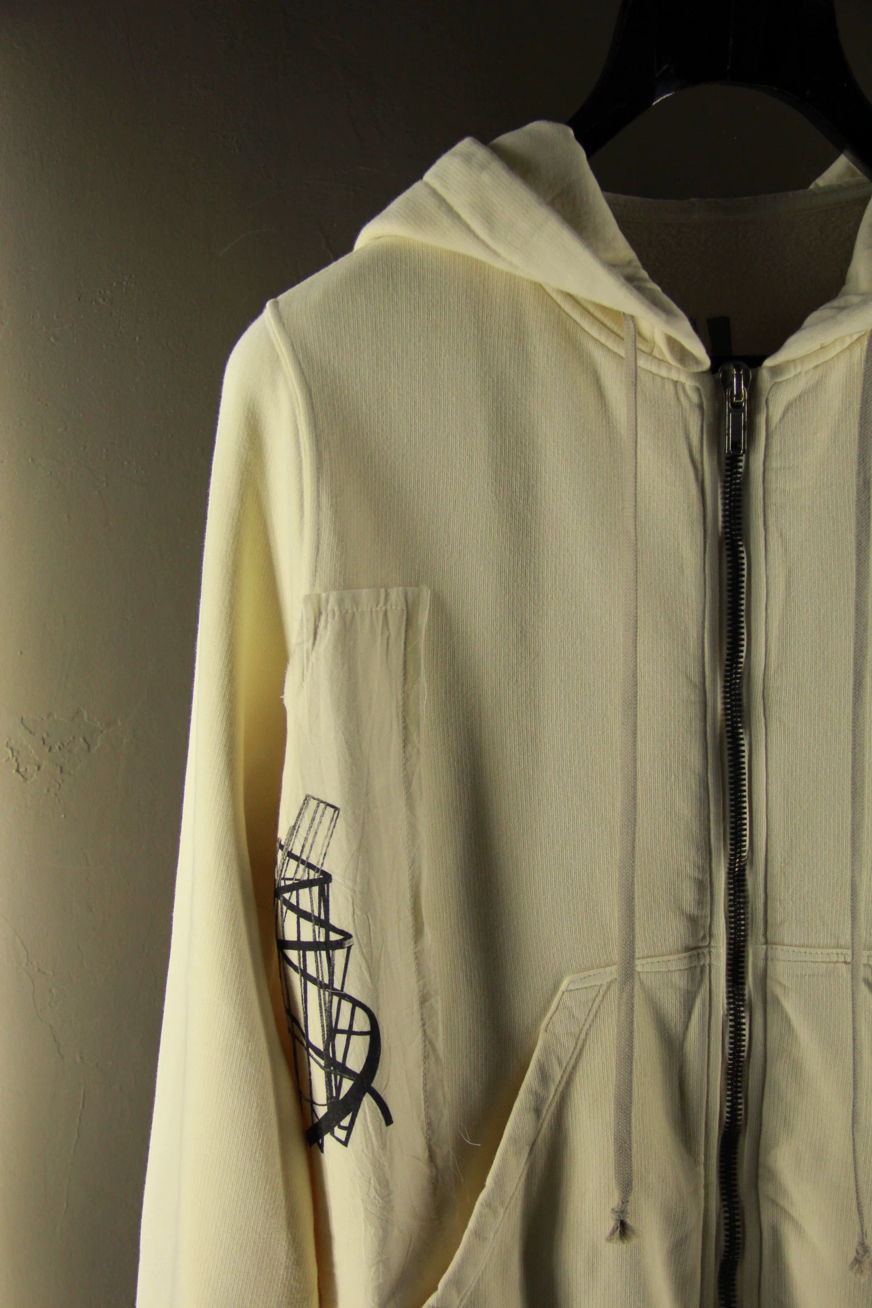 Rick Owens Rick Owens White Hoodie Men s Size US S / EU 44-46 / 1 - 4 Thumbnail