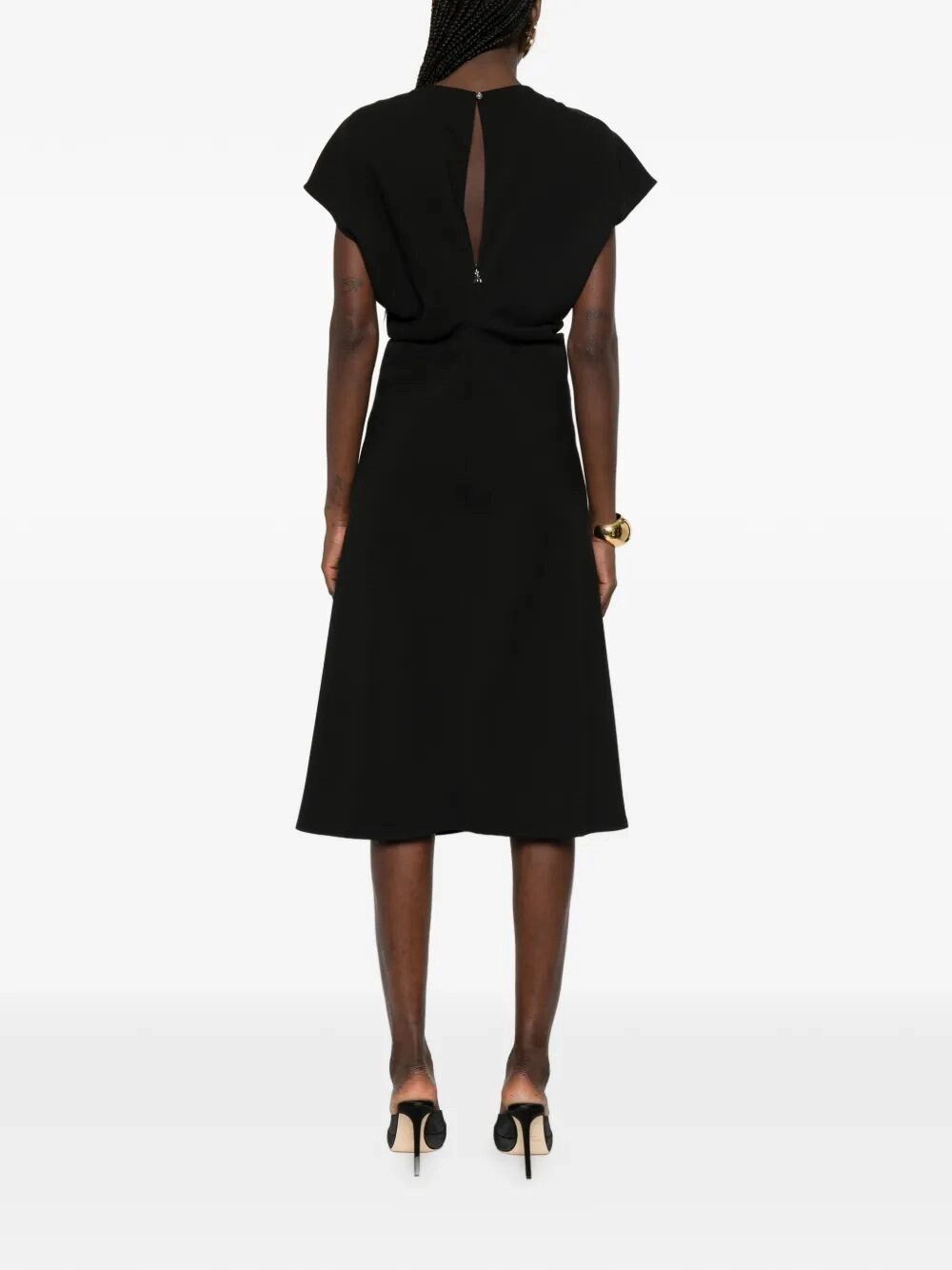 Patrizia Pepe Fluid Midi Dress In Twill Size L / US 10 / IT 46 - 2 Thumbnail