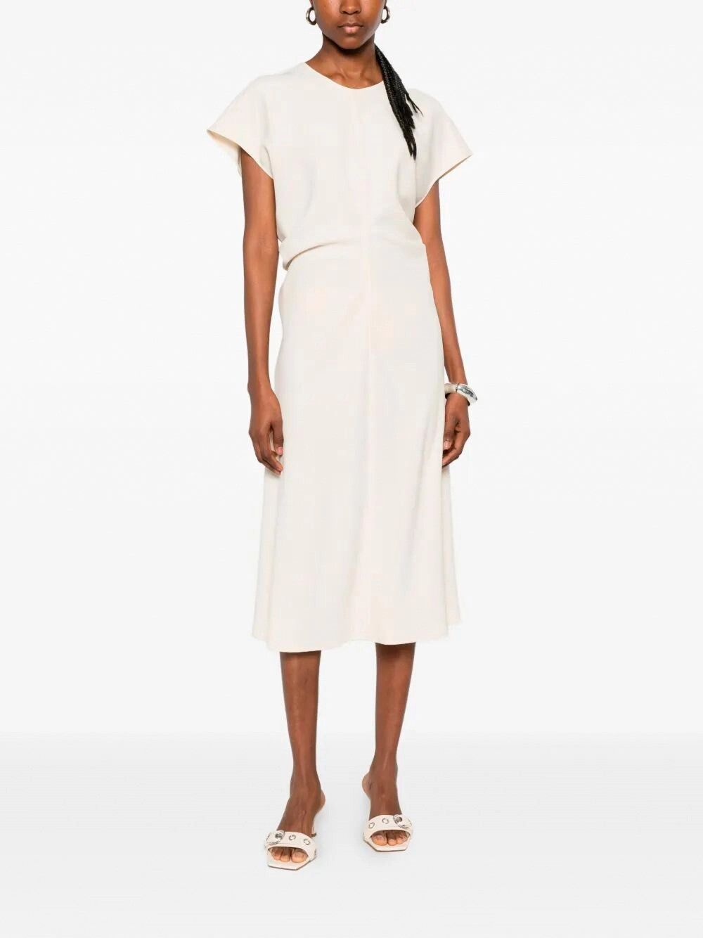 Patrizia Pepe Fluid Midi Dress In Twill Size L / US 10 / IT 46 - 2 Thumbnail