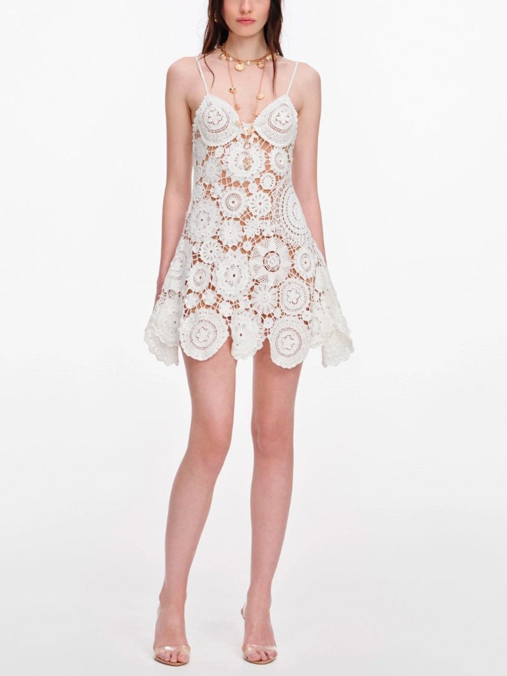 Self-Portrait Crochet Mini Dress Size S / US 4 / IT 40 - 2 Thumbnail