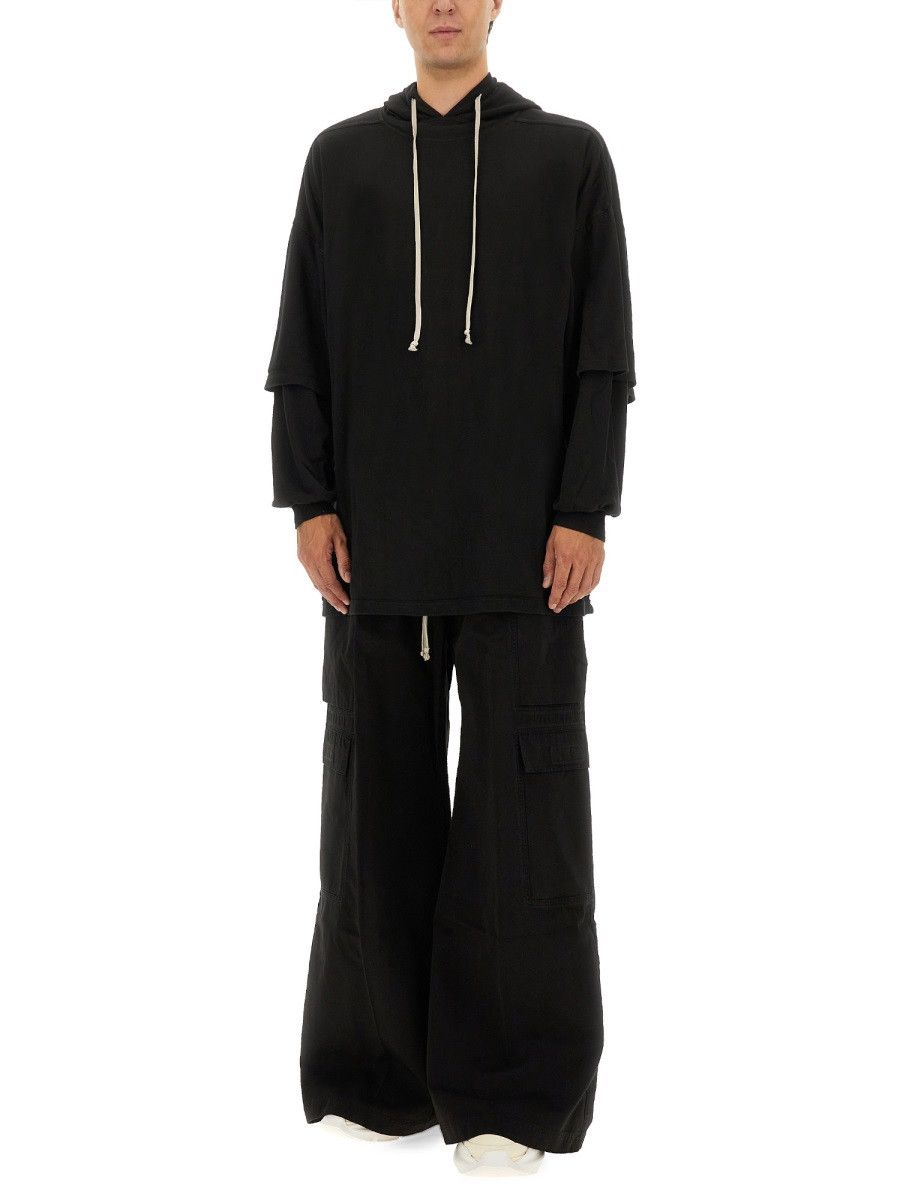 Rick Owens Drkshdw RICK OWENS DRKSHDW "TOMMY HUSTLER" HOODIE - BLACK Size US M / EU 48-50 / 2 - 2 Thumbnail