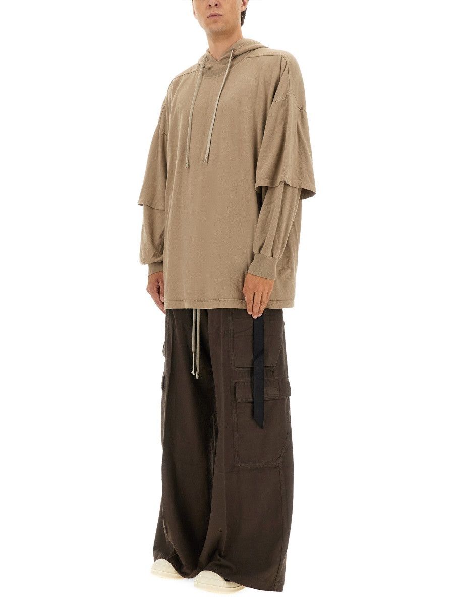 Rick Owens Drkshdw RICK OWENS DRKSHDW "TOMMY HUSTLER" HOODIE - BEIGE Size US M / EU 48-50 / 2 - 2 Thumbnail