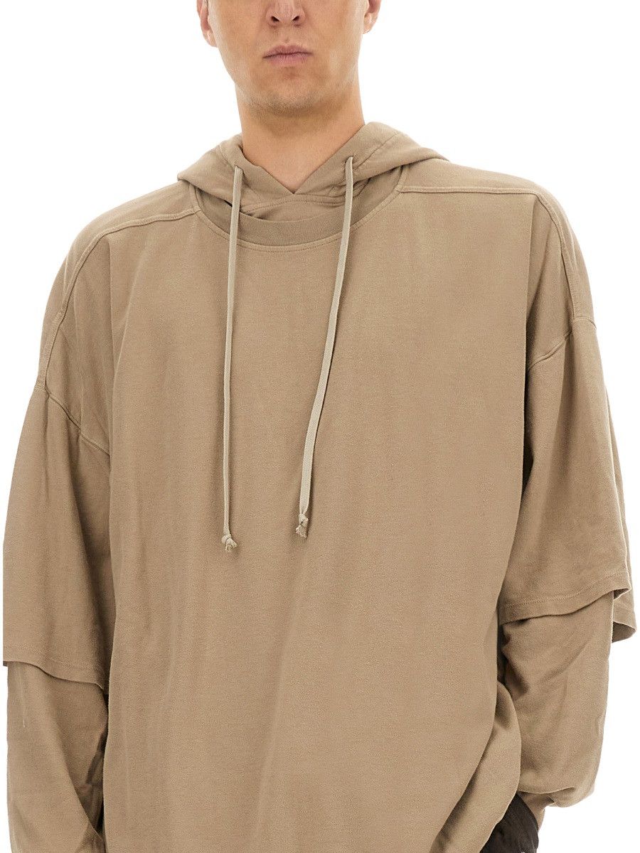 Rick Owens Drkshdw RICK OWENS DRKSHDW "TOMMY HUSTLER" HOODIE - BEIGE Size US M / EU 48-50 / 2 - 4 Thumbnail