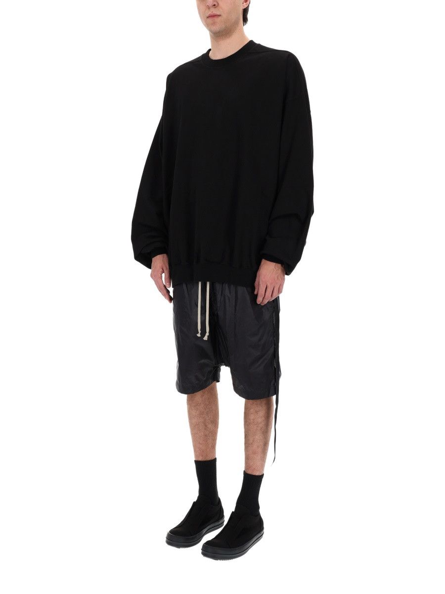 Rick Owens Drkshdw RICK OWENS DRKSHDW FELPA "HUN CREWNECK" IN COTONE - BLACK Size US M / EU 48-50 / 2 - 2 Thumbnail