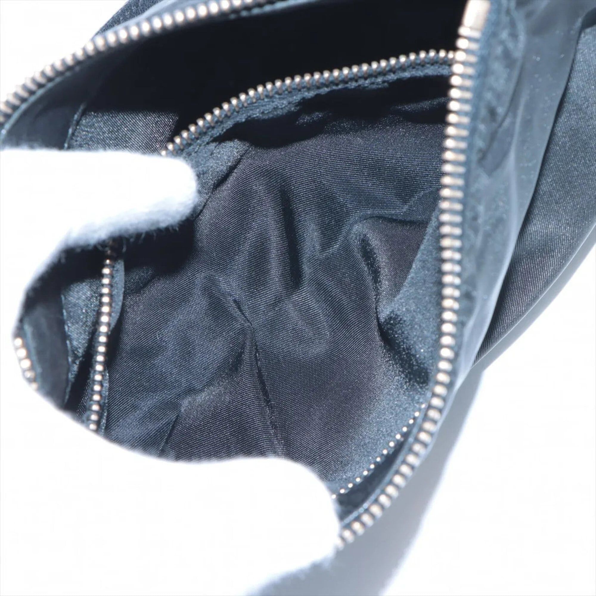 Prada Prada Tessuto Nylon Triangle Logo Leather Handbag Tote Bag Black Women's Size ONE SIZE - 8 Thumbnail