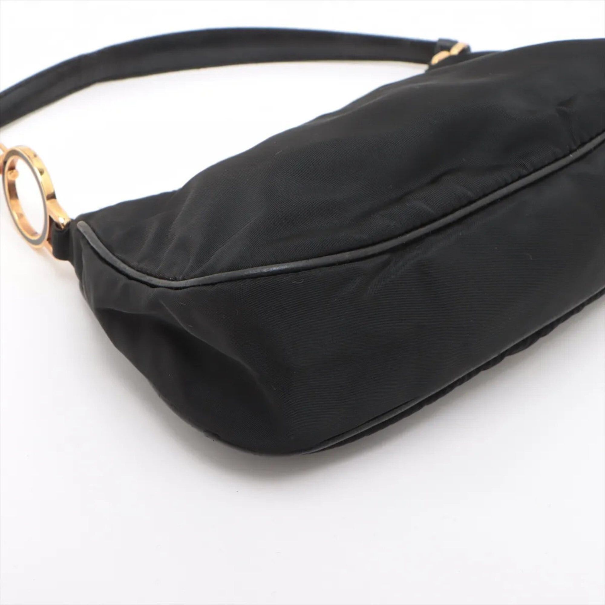 Prada Prada Tessuto Nylon Triangle Logo Leather Handbag Tote Bag Black Women's Size ONE SIZE - 4 Thumbnail