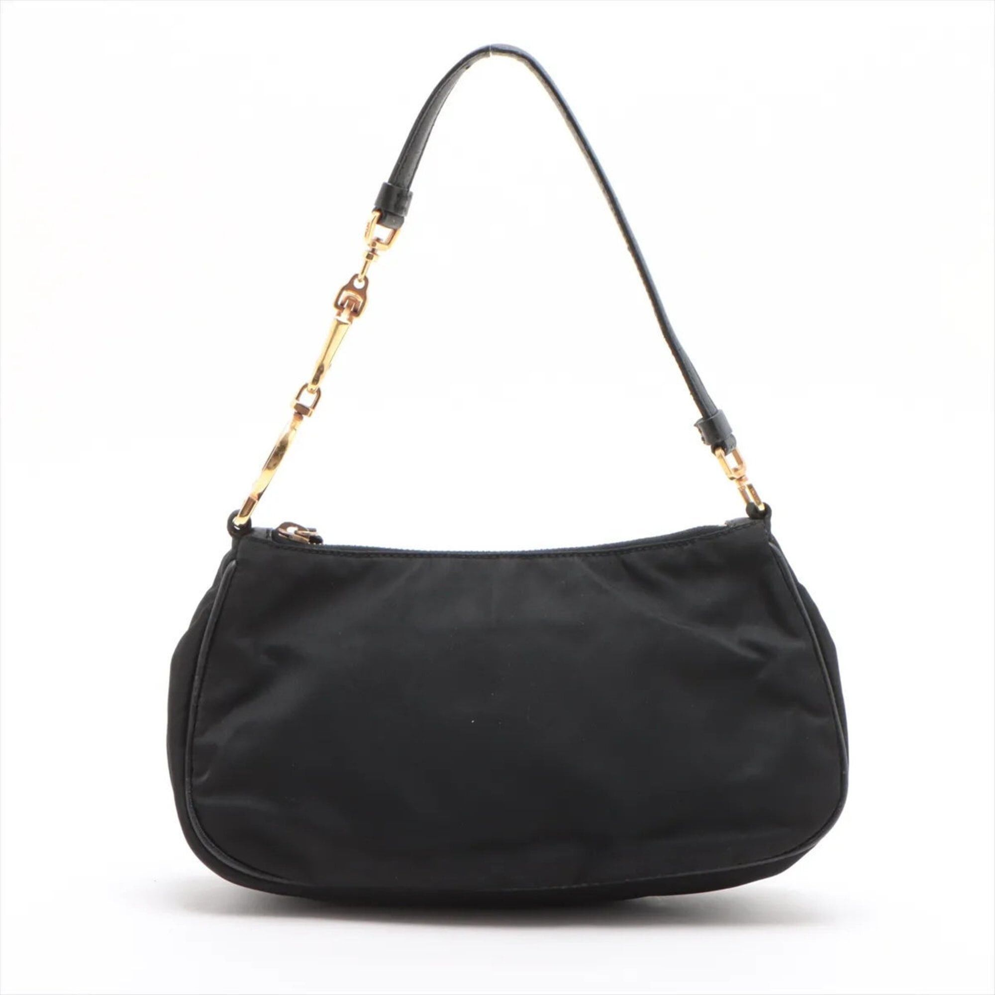 Prada Prada Tessuto Nylon Triangle Logo Leather Handbag Tote Bag Black Women's Size ONE SIZE - 2 Thumbnail
