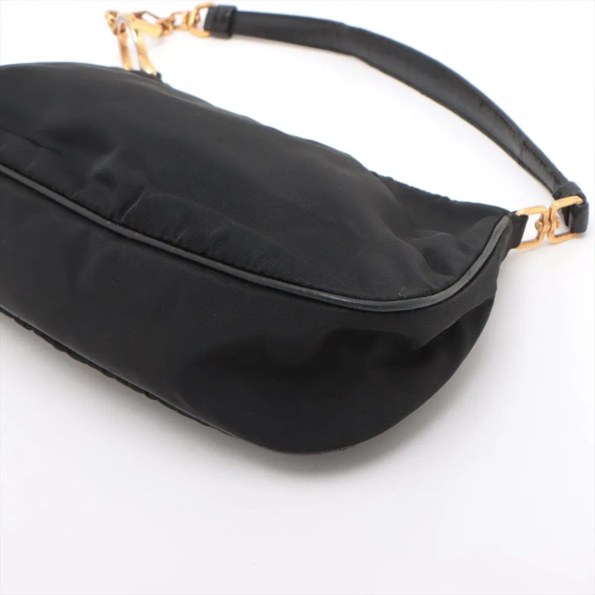 Prada Prada Tessuto Nylon Triangle Logo Leather Handbag Tote Bag Black Women's Size ONE SIZE - 3 Thumbnail