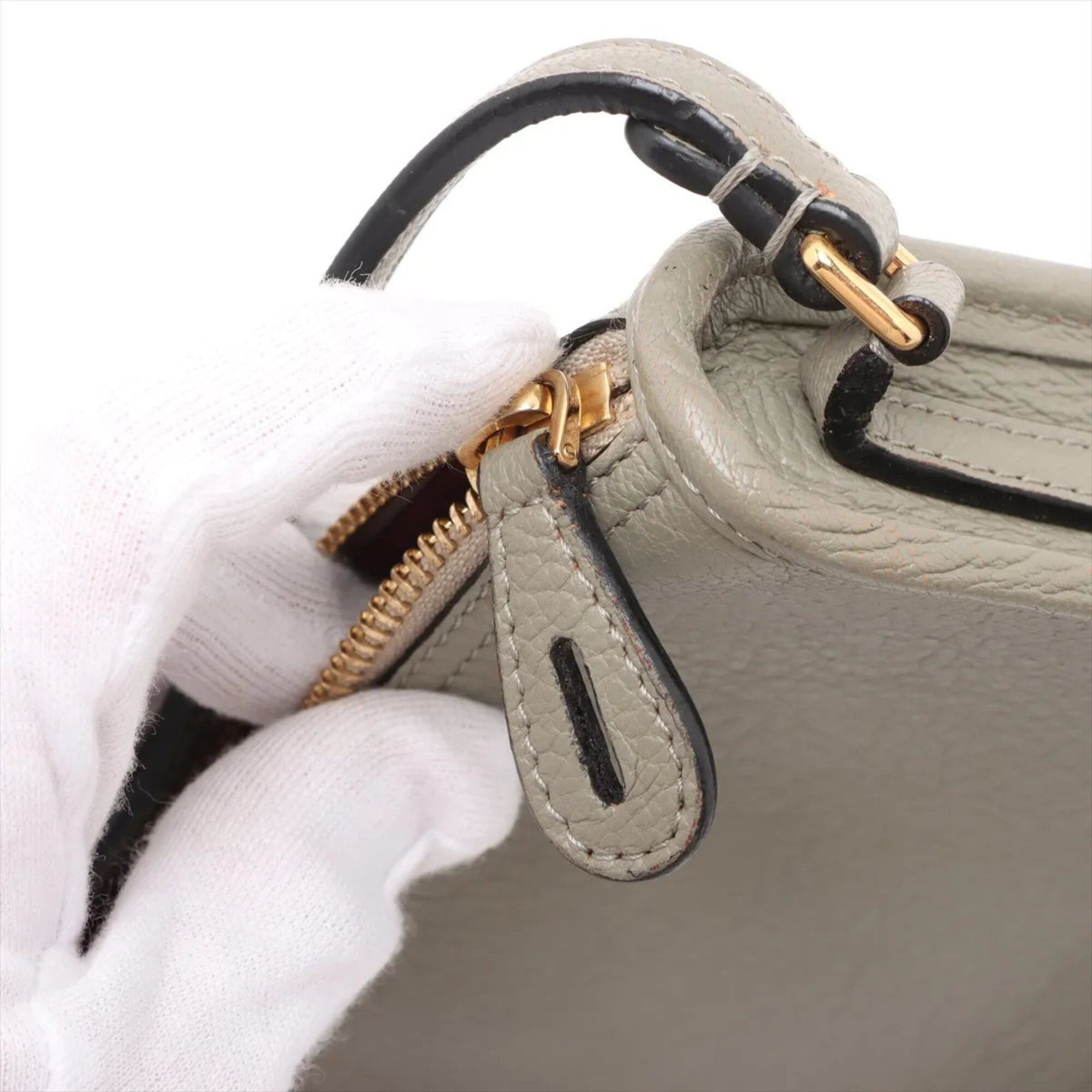 Loewe Loewe Accessory Pouch Leather Handbag Small Gray Brand Women's Size ONE SIZE - 10 Thumbnail