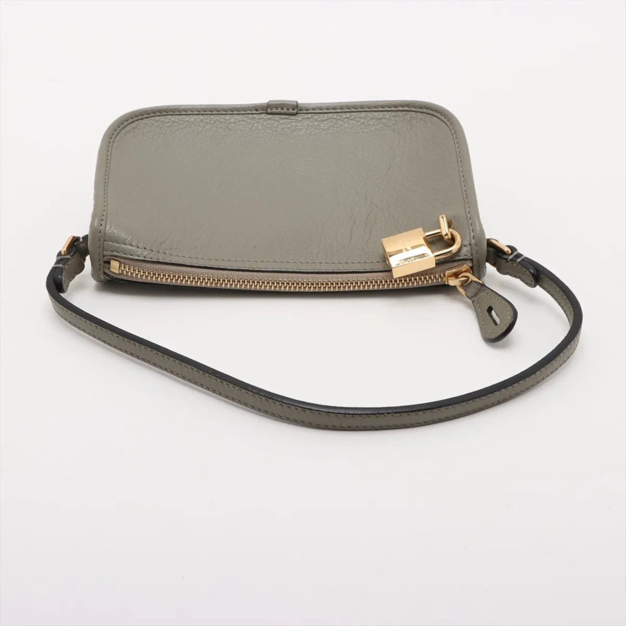 Loewe Loewe Accessory Pouch Leather Handbag Small Gray Brand Women's Size ONE SIZE - 5 Thumbnail
