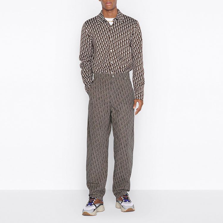Dior Dior Brown Oblique Logo Button Up Shirt Size S Size US S / EU 44-46 / 1 - 7 Thumbnail