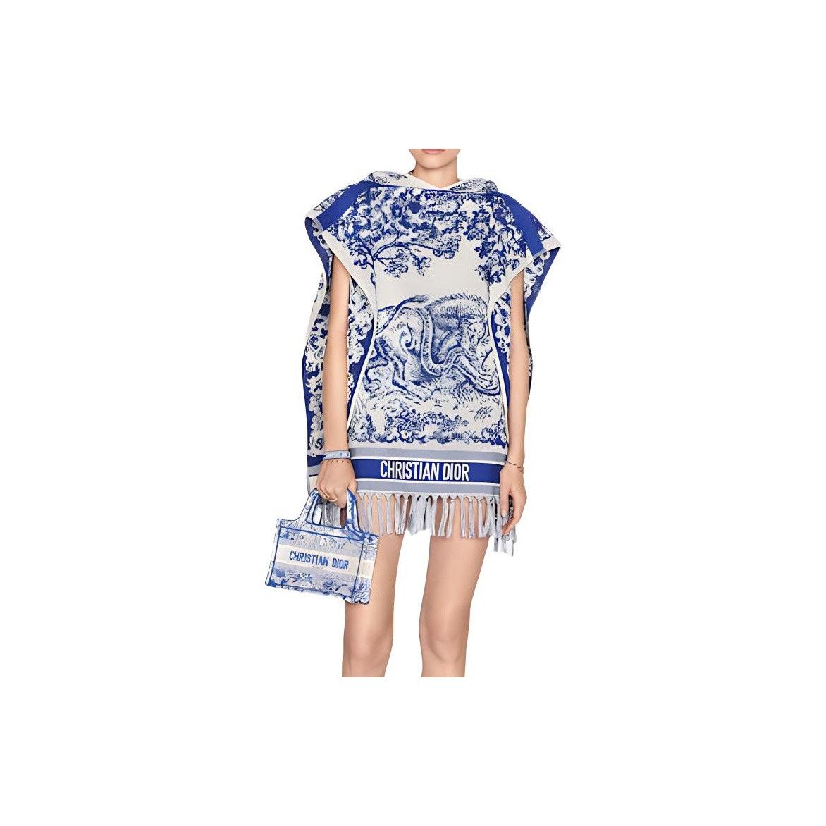 Dior Christian Dior Toile de Jouy Hooded Poncho One Size Size ONE SIZE - 11 Thumbnail