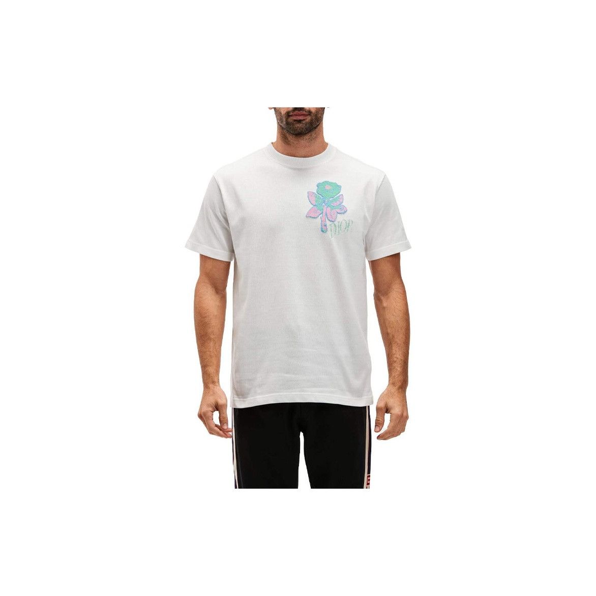 Dior Dior Rose Embroidered T-Shirt Size M Size US M / EU 48-50 / 2 - 9 Thumbnail
