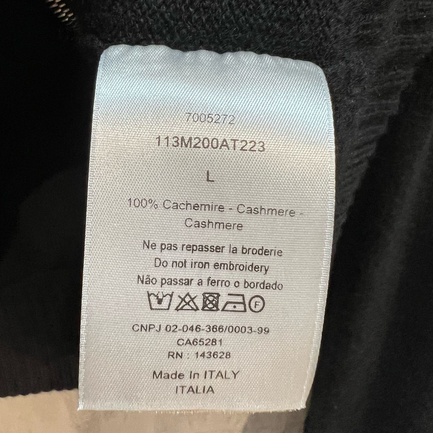 Dior Dior Cashmere Zip Hoodie Size L Size US L / EU 52-54 / 3 - 4 Thumbnail