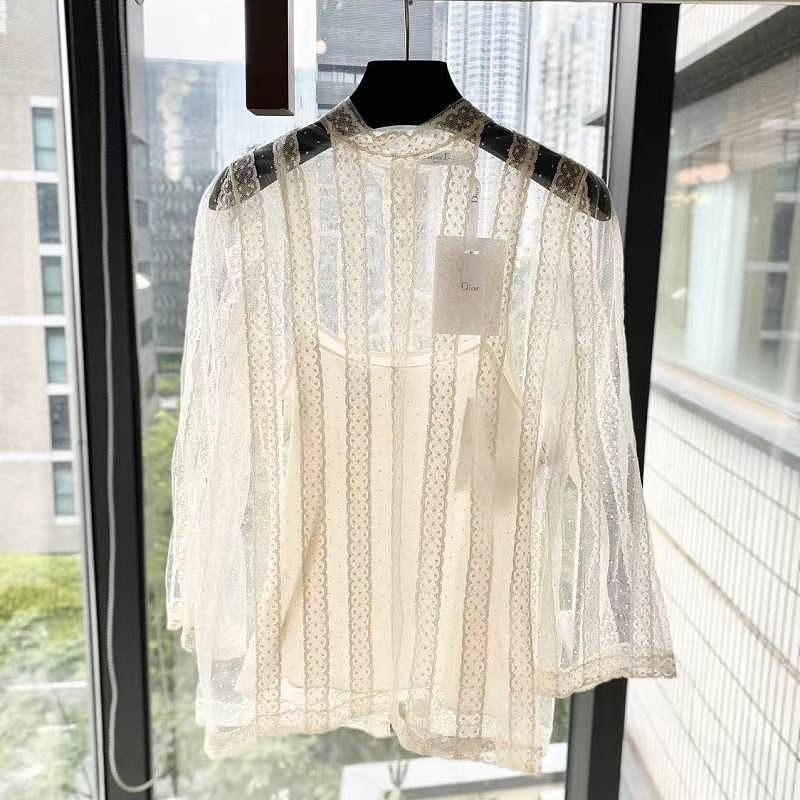 Dior Dior Lace Embroidered Blouse Size 34 Size XS / US 0-2 / IT 36-38 - 2 Thumbnail