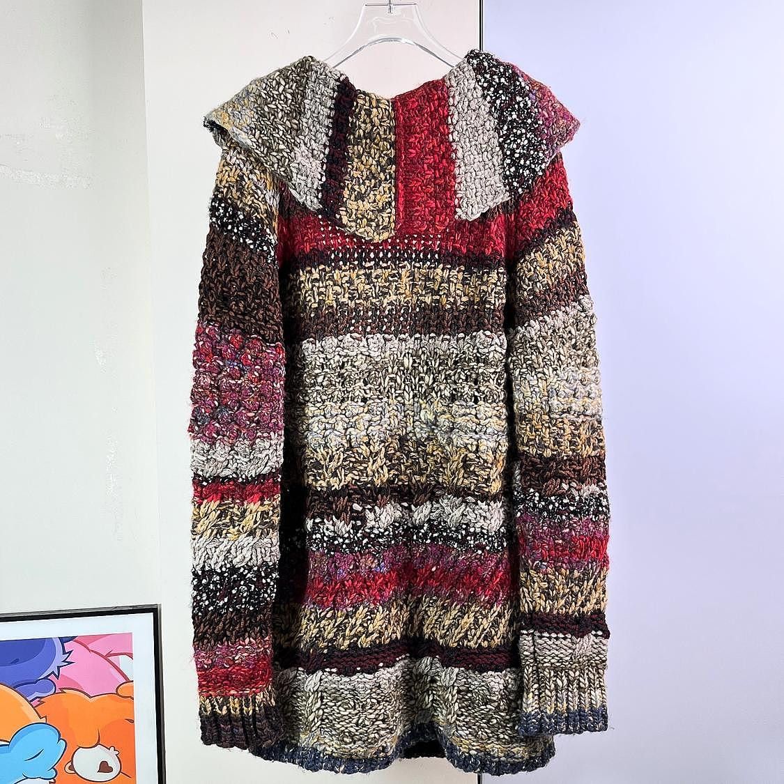 Dior Dior Multicolor Wool Blend Hooded Sweater Size 38 Size XS / US 0-2 / IT 36-38 - 2 Thumbnail