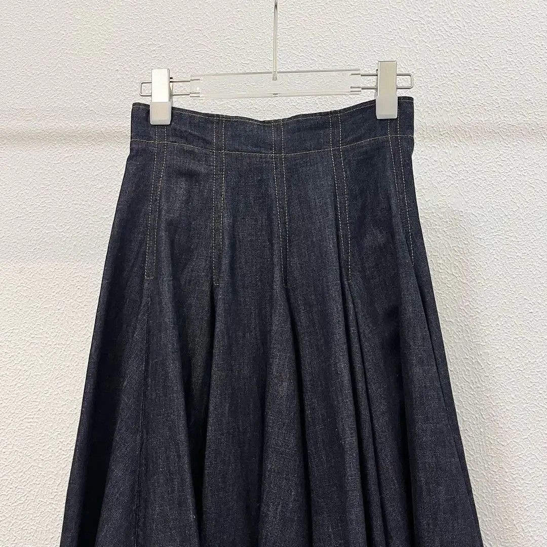 Dior Dior Pleated Denim Midi Skirt Size 36 Size 26" / US 2 / IT 38 - 6 Thumbnail