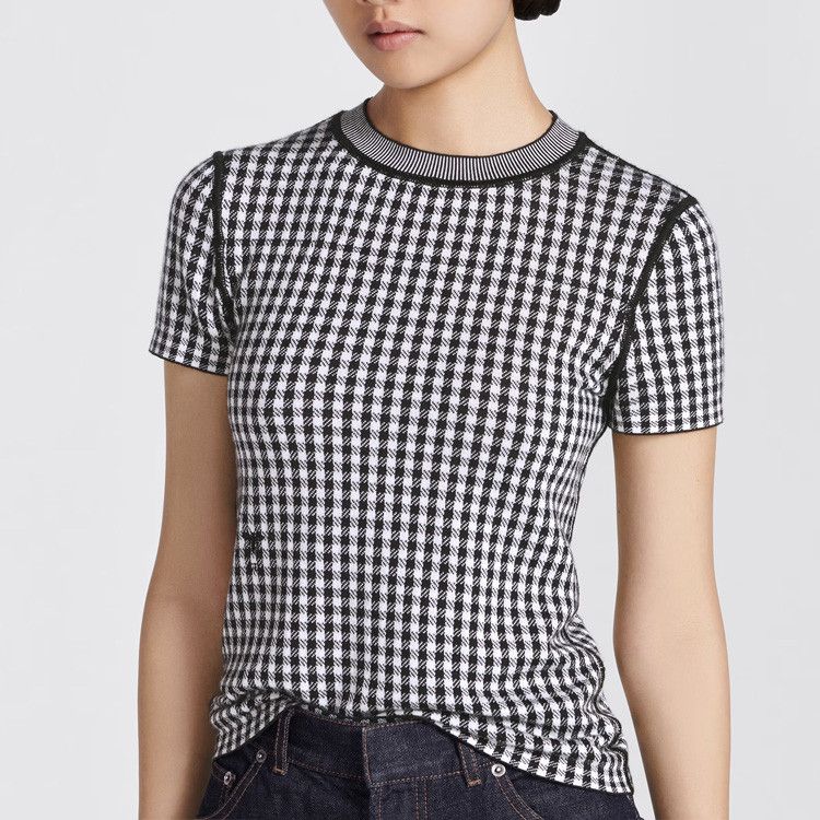 Dior Dior Houndstooth Short Sleeve Sweater Size 36 Size XS / US 0-2 / IT 36-38 - 10 Thumbnail