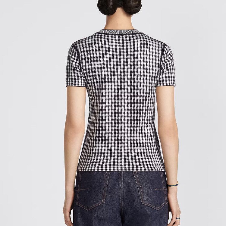 Dior Dior Houndstooth Short Sleeve Sweater Size 36 Size XS / US 0-2 / IT 36-38 - 11 Thumbnail