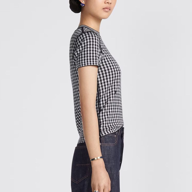 Dior Dior Houndstooth Short Sleeve Sweater Size 36 Size XS / US 0-2 / IT 36-38 - 12 Thumbnail
