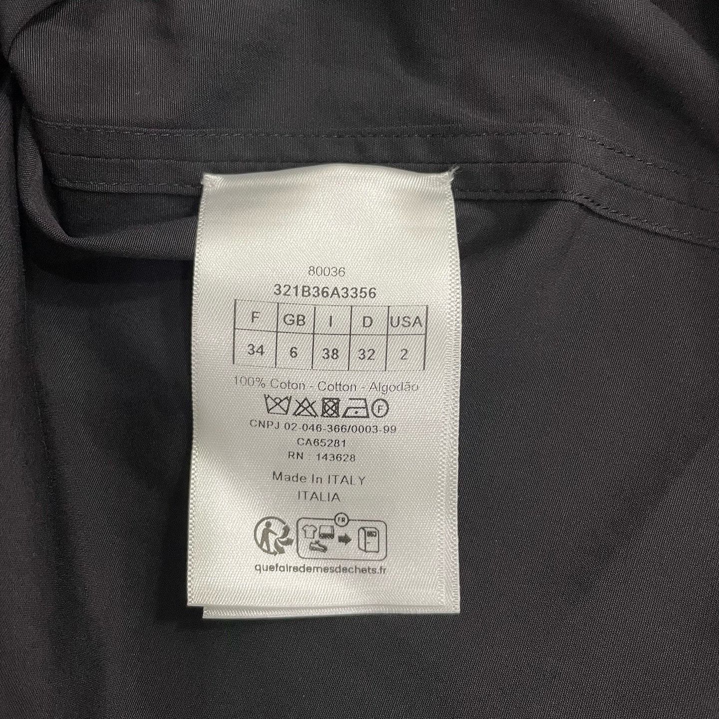 Dior Dior Black Cotton Button Up Shirt Size 34 Size XS / US 0-2 / IT 36-38 - 6 Thumbnail