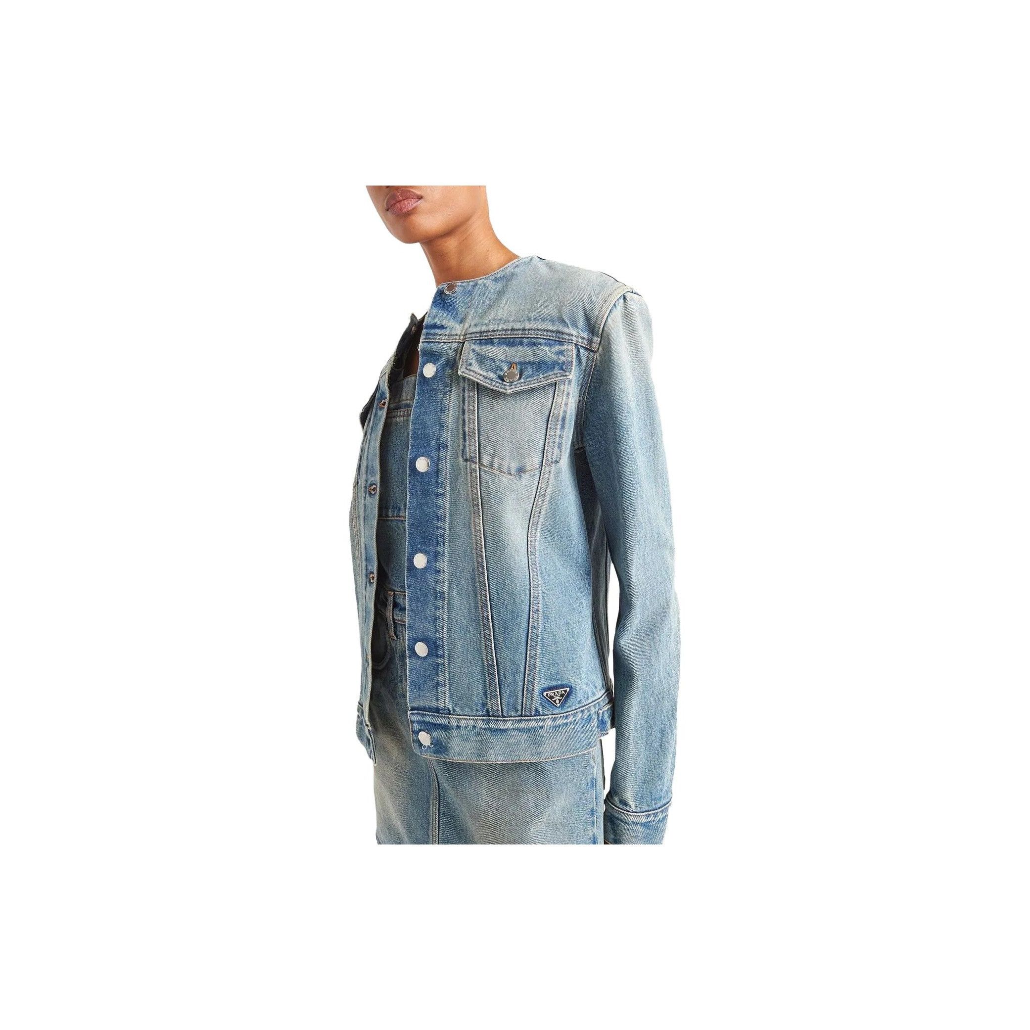Prada Prada Collarless Denim Jacket Size S Size S / US 4 / IT 40 - 9 Thumbnail