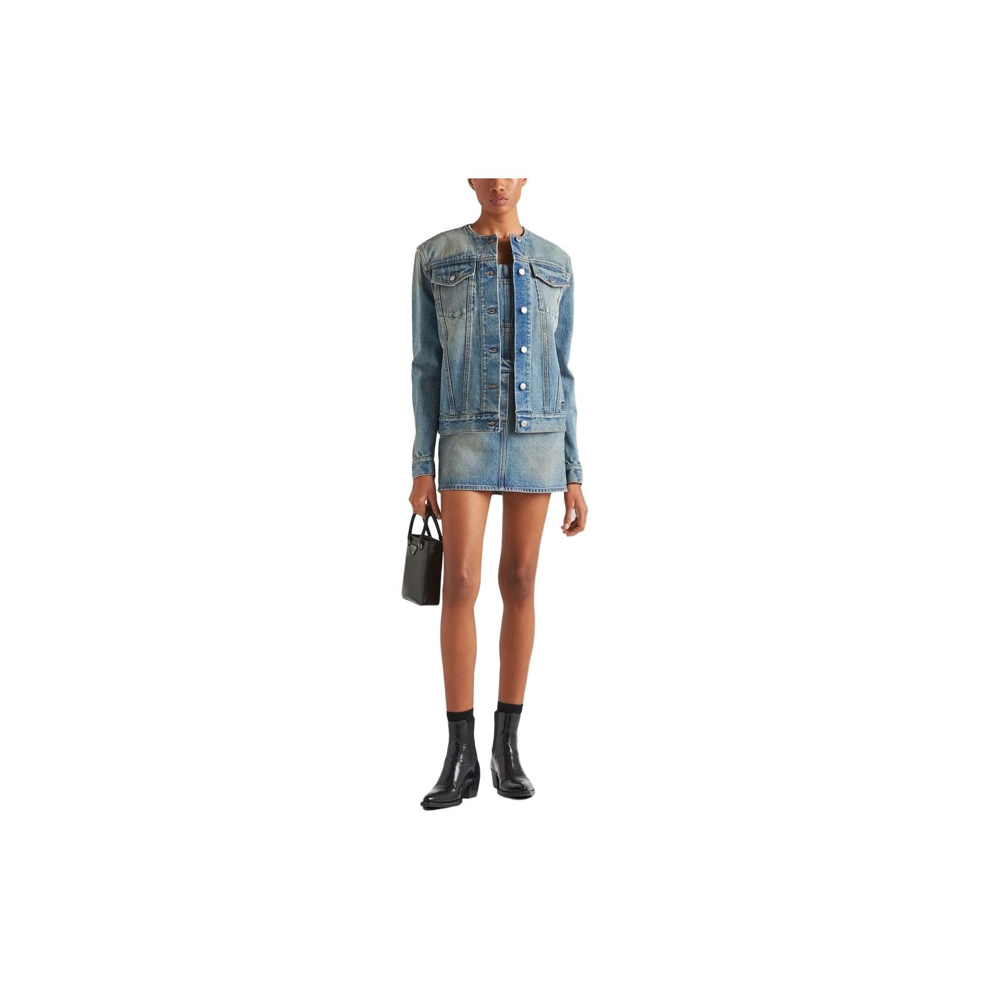 Prada Prada Collarless Denim Jacket Size S Size S / US 4 / IT 40 - 7 Thumbnail