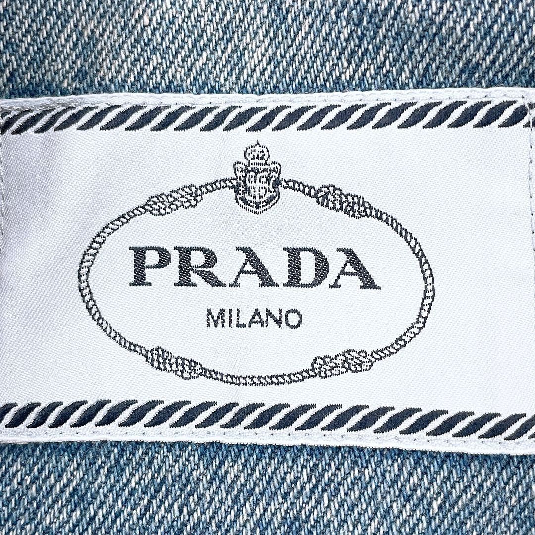 Prada Prada Collarless Denim Jacket Size S Size S / US 4 / IT 40 - 3 Thumbnail