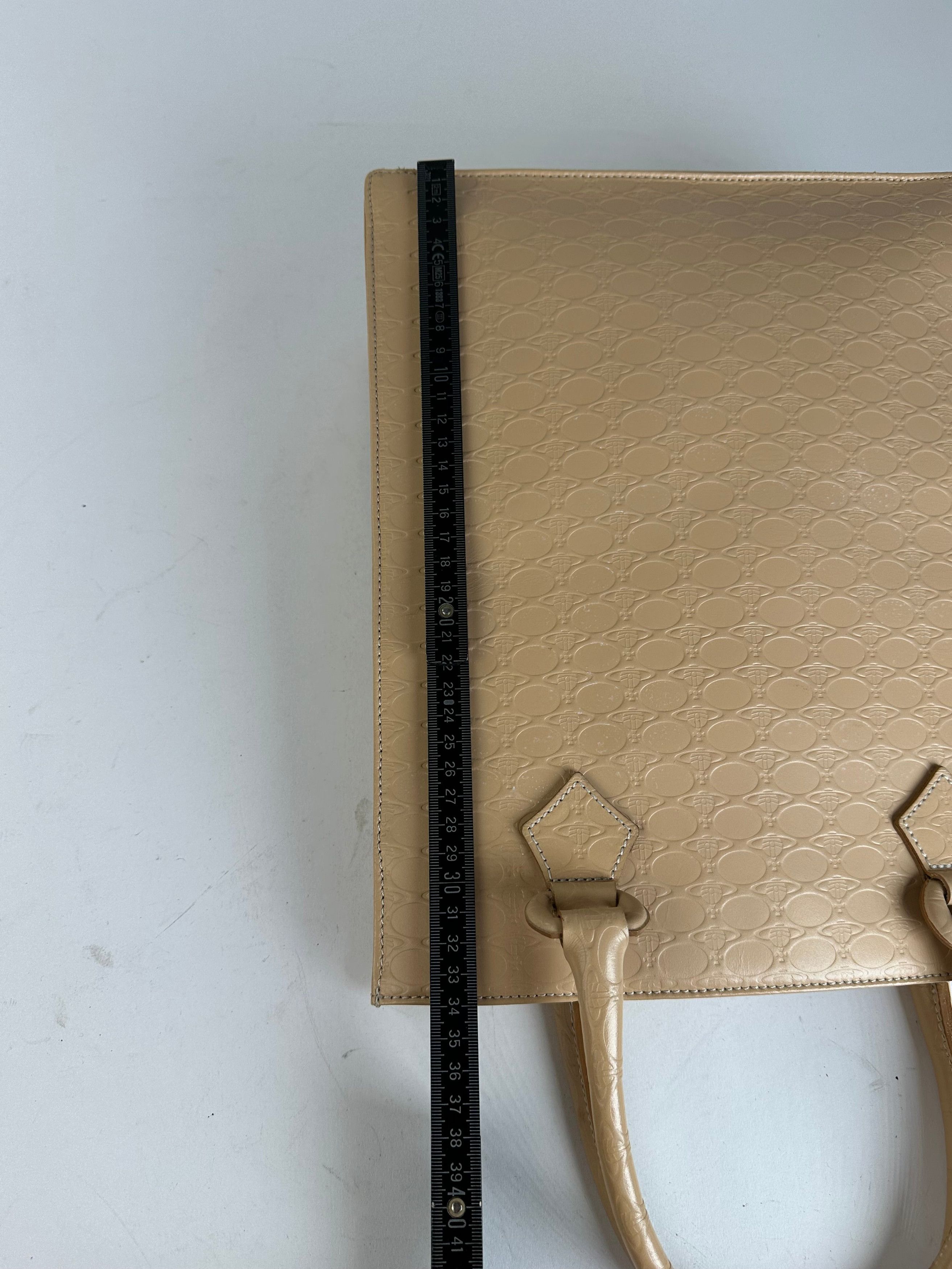 Vivienne Westwood Vintage Textured Tote Bag Beige Size ONE SIZE - 12 Thumbnail