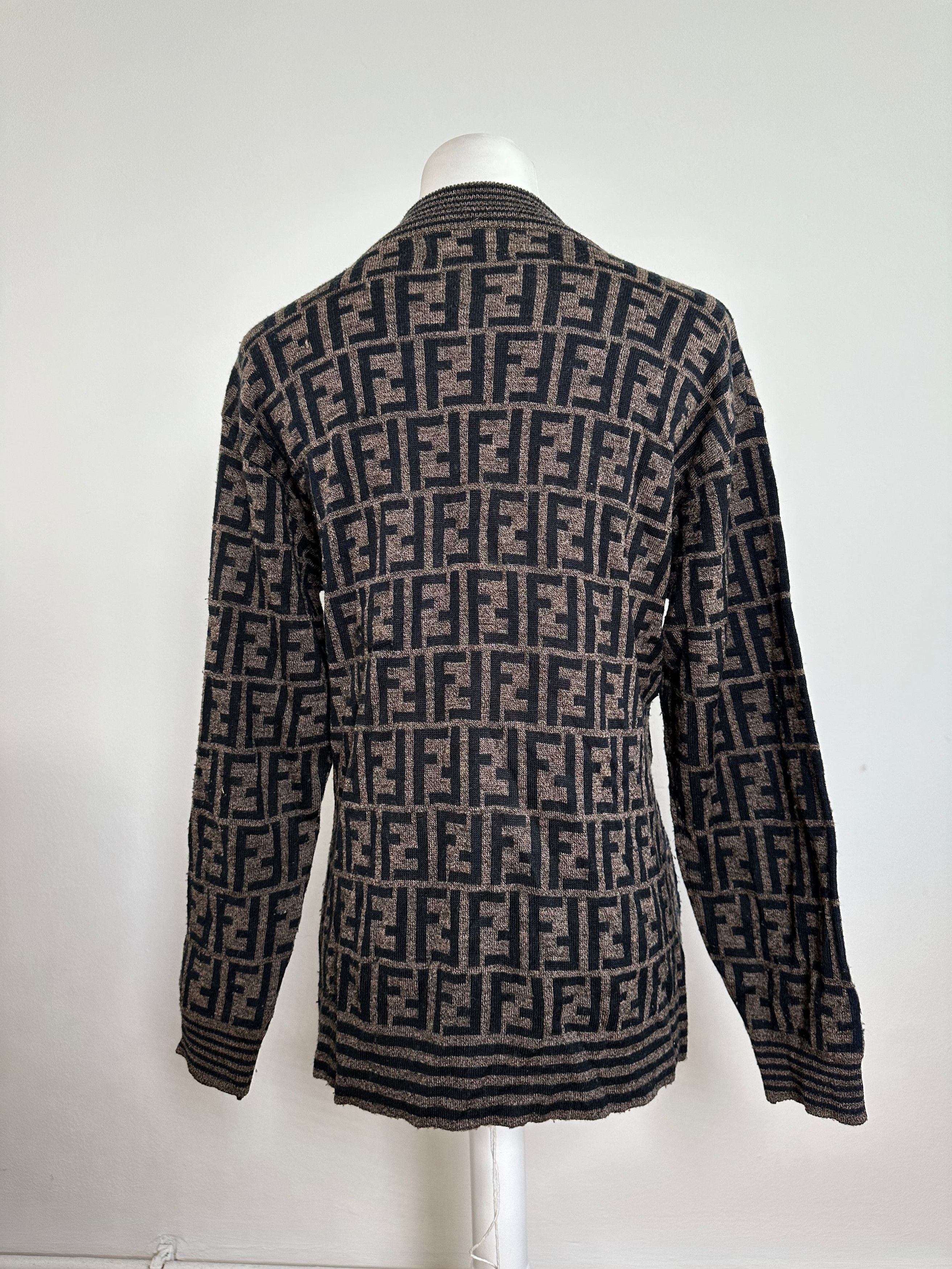 Fendi Iconic FF Monogram Knit Sweater Brown Size M / US 6-8 / IT 42-44 - 2 Thumbnail